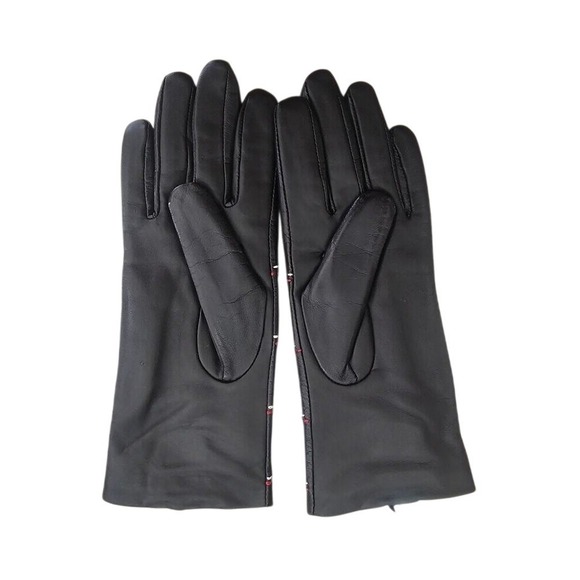NWT Touchscreen Charter Club Black Lambs Leather Gloves with Stitching Detail - Picture 2 of 12